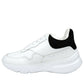 Alexander McQueen Women White Leather Suede Sneaker