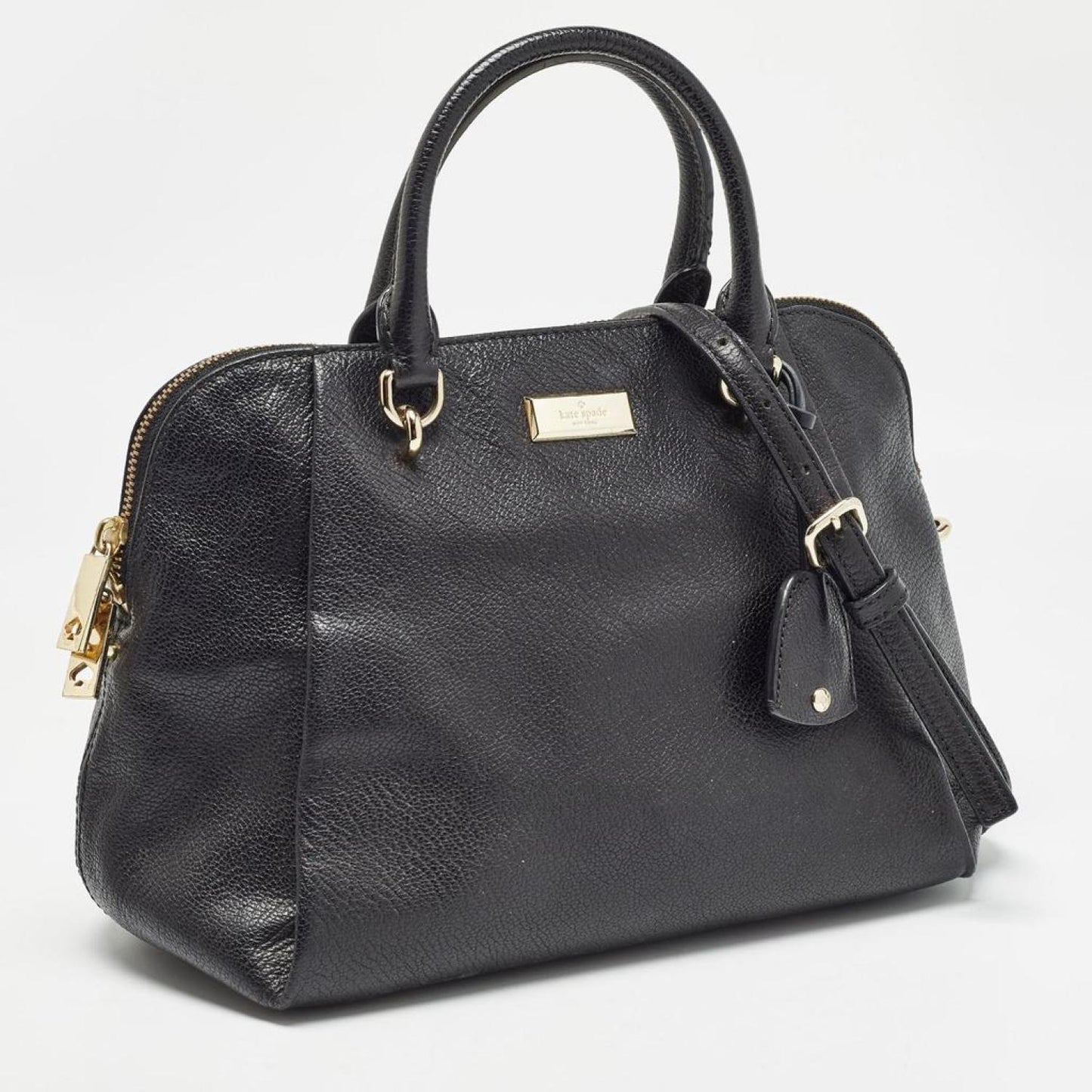 Kate Spade Black Leather Zip Satchel