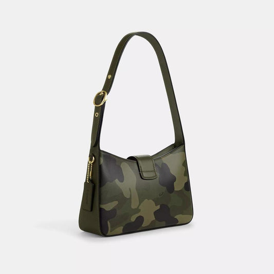 Coach Outlet Eliza Shoulder Bag With Zipper Closure And Camo Print