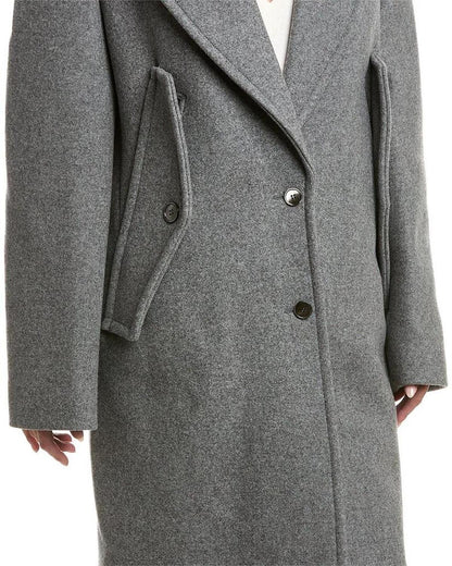 Michael Kors Collection Reefer Slit Sleeve Wool Coat