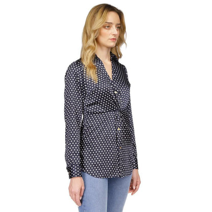 Women's Dot Print Button Front Top