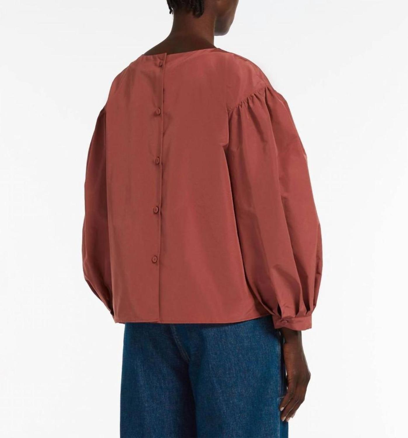 Weekend Zeus Taffeta Blouse In Rust