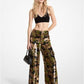 Sequined Camouflage Wide-Leg Cargo Pants