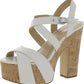 Womens Leather Strappy Platform Sandals