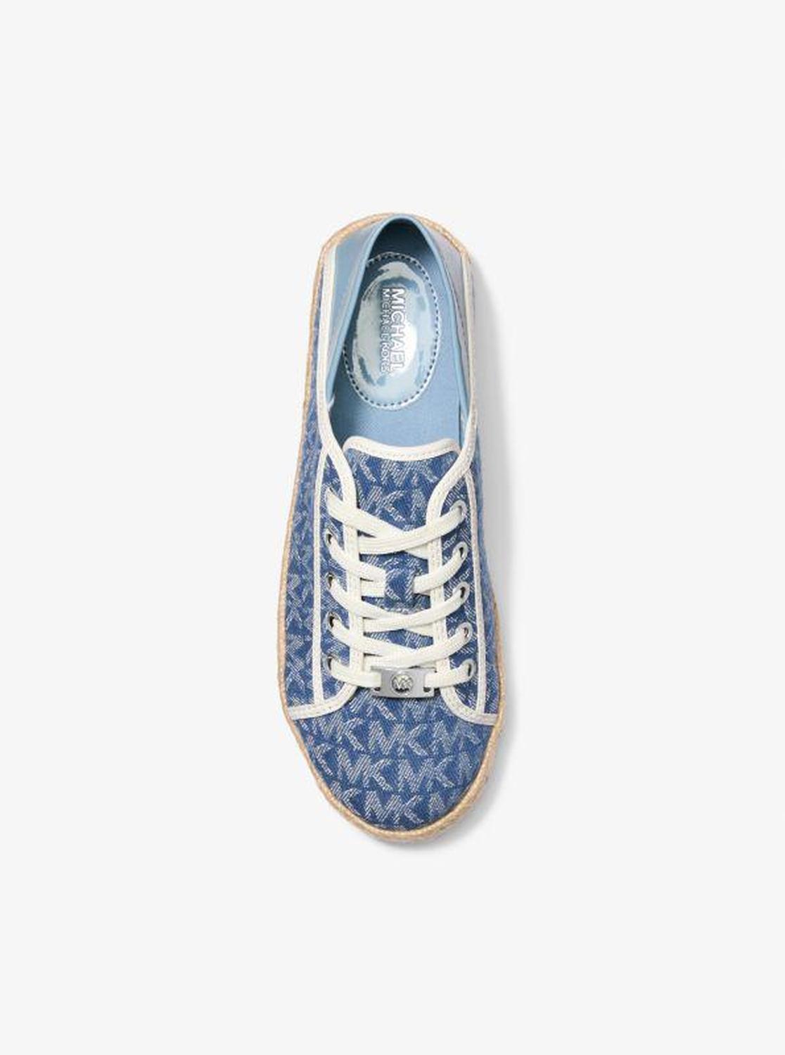 Libby Logo Jacquard Denim Collapsible-Heel Sneaker