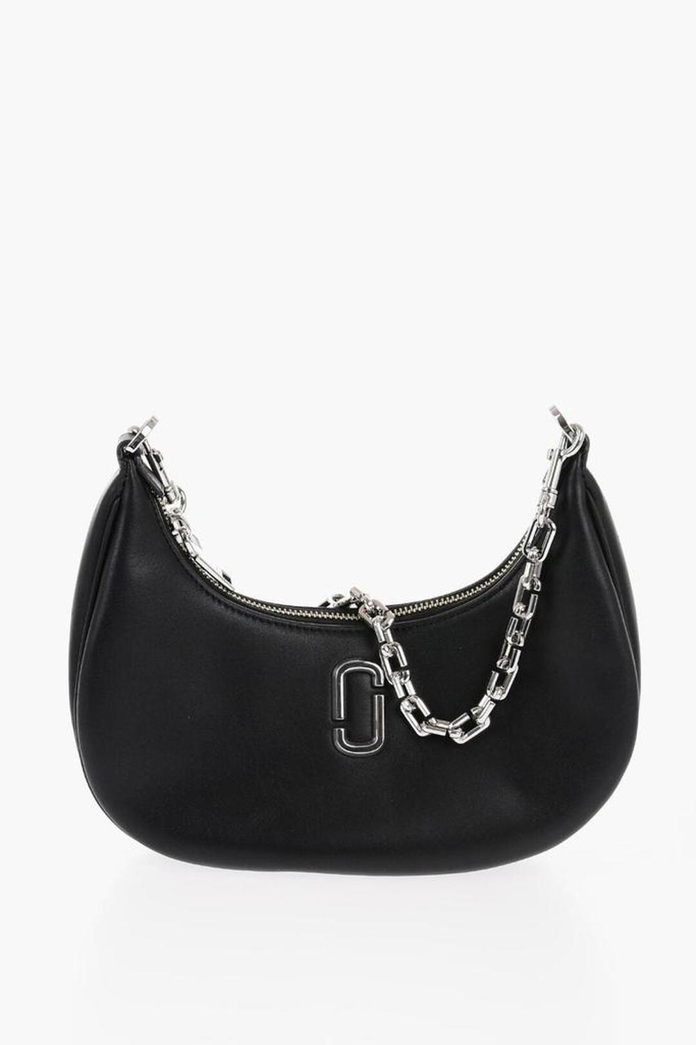 Leather Hobo Bag With Chain Shoulder Strap