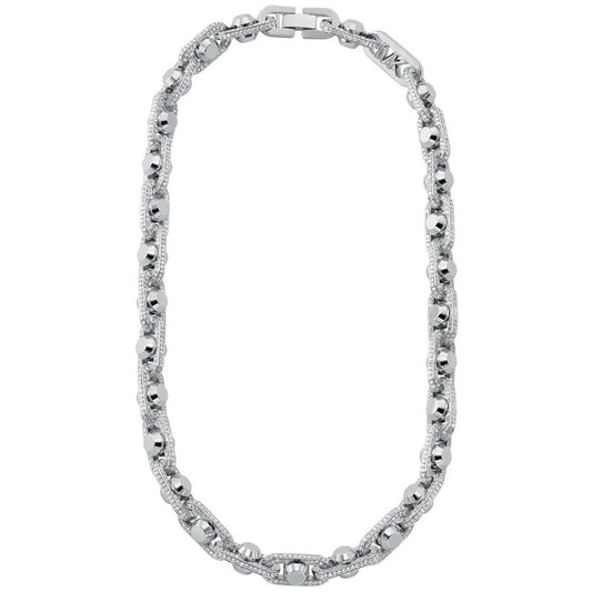 Rhodium-Plated Brass Pavé Astor Link Chain Necklace