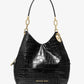 Lillie Large Crocodile Embossed Leather Shoulder Bag