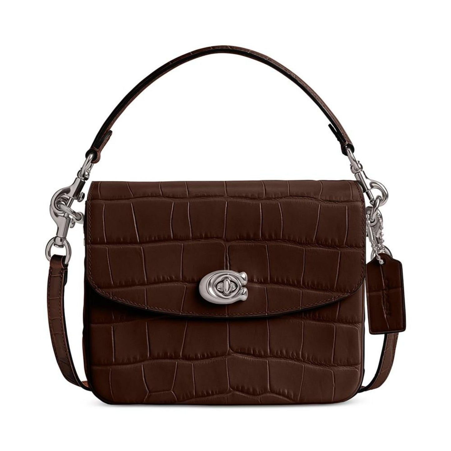 Cassie 19 Croc Embossed Leather Mini Crossbody