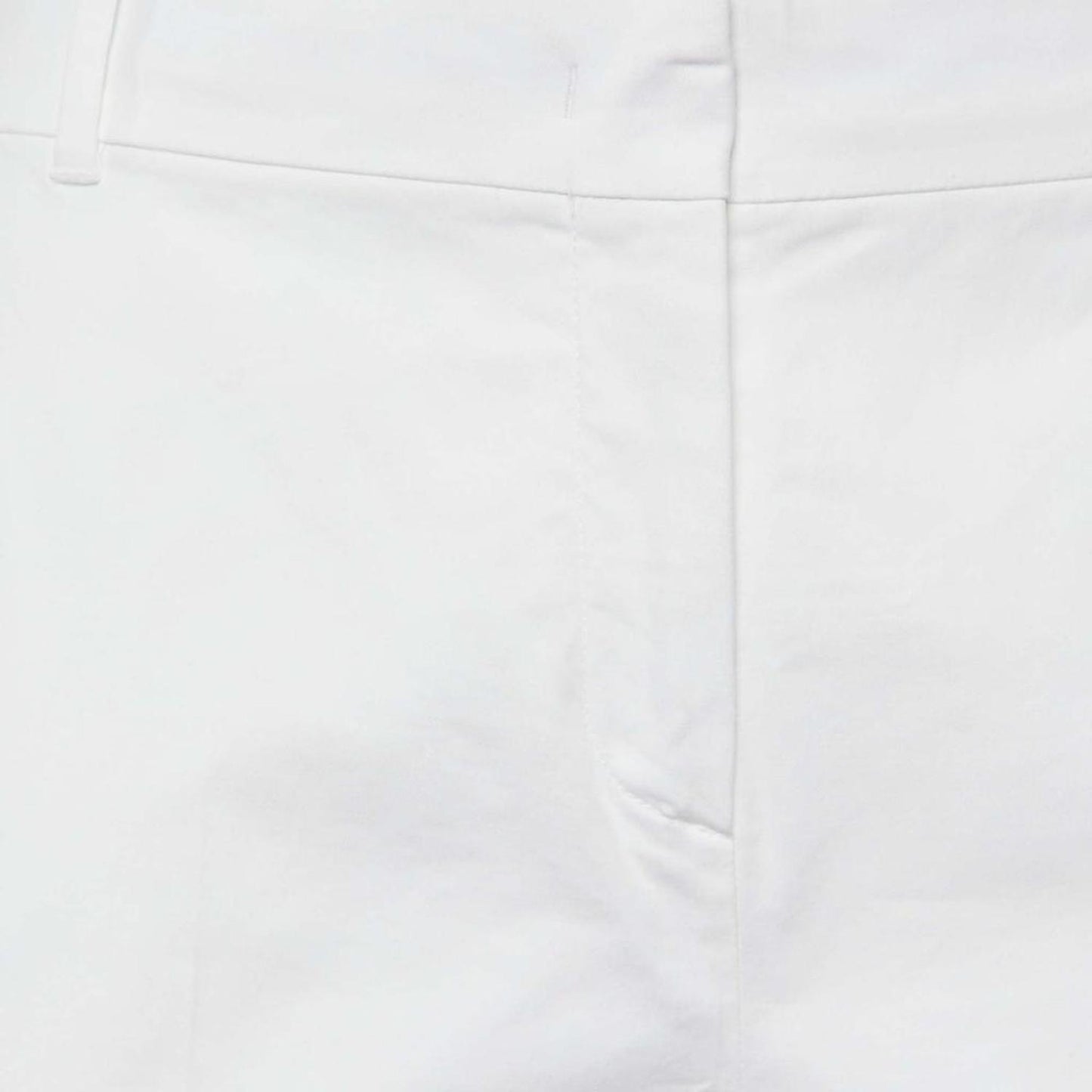 Max Mara Studio White Stretch Cotton Straight Fit Pants