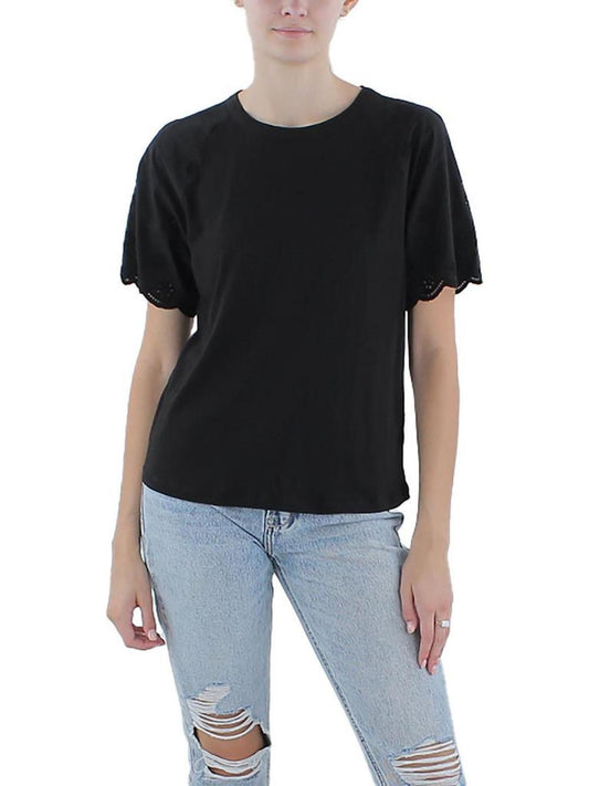 Womens Scalloped Cotton T-Shirt