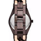 Women's Lennox Three-Hand Chocolate and Rose Gold-Tone Stainless Steel Watch 37mm