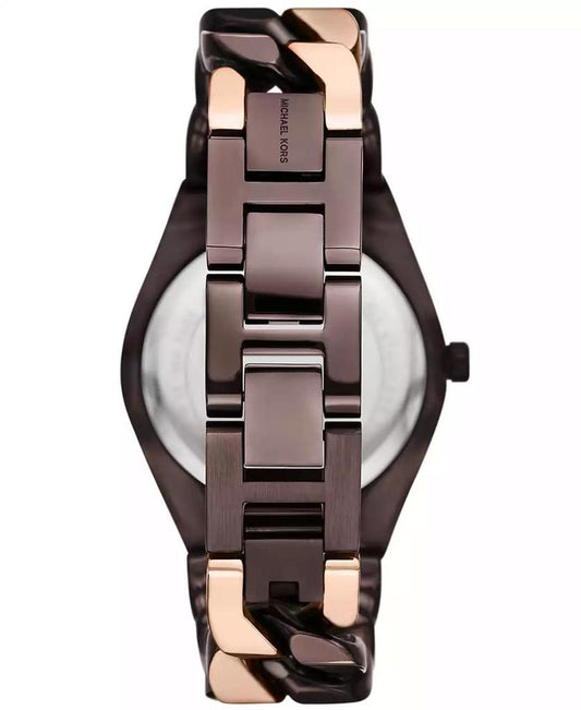 Women's Lennox Three-Hand Chocolate and Rose Gold-Tone Stainless Steel Watch 37mm