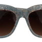 Dolce & Gabbana Elegant Lace Detail Blue Sunglasses