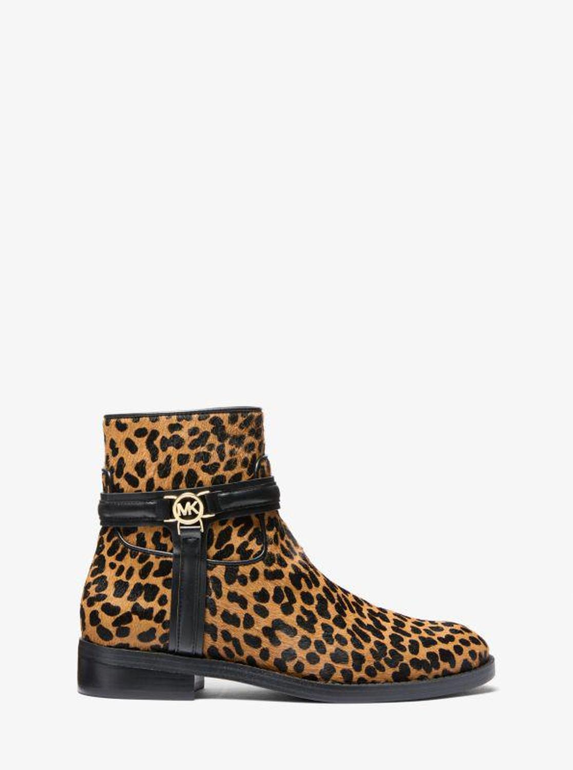 Mindy Leopard Print Calf Hair Boot