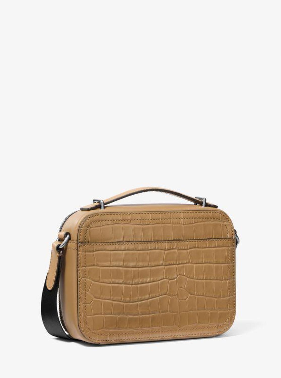 Hudson Crocodile Embossed Leather Crossbody Bag