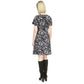 Women's Animal-Print Flutter-Sleeve Keyhole Dress