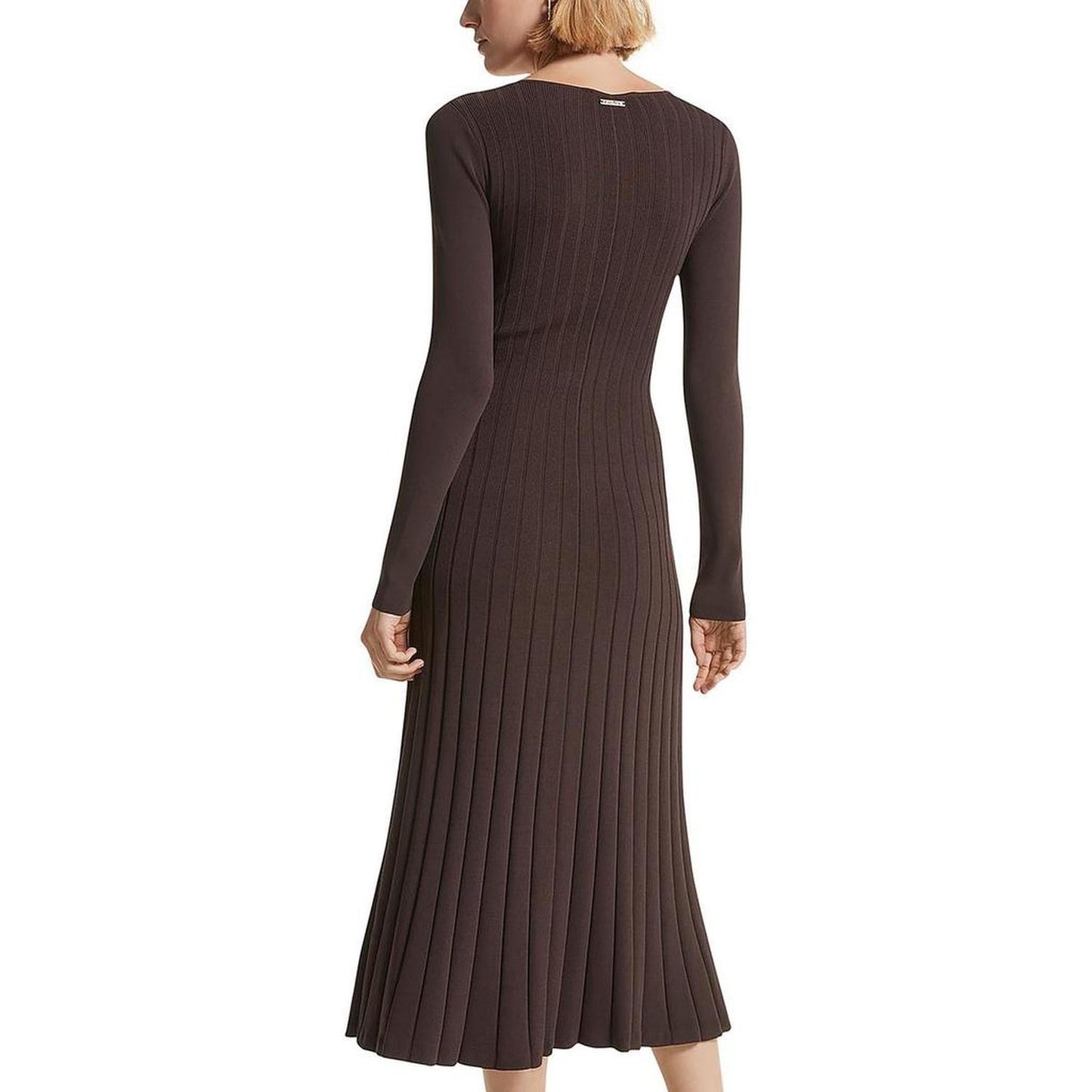 Womens Knit Ribbed Midi Dress