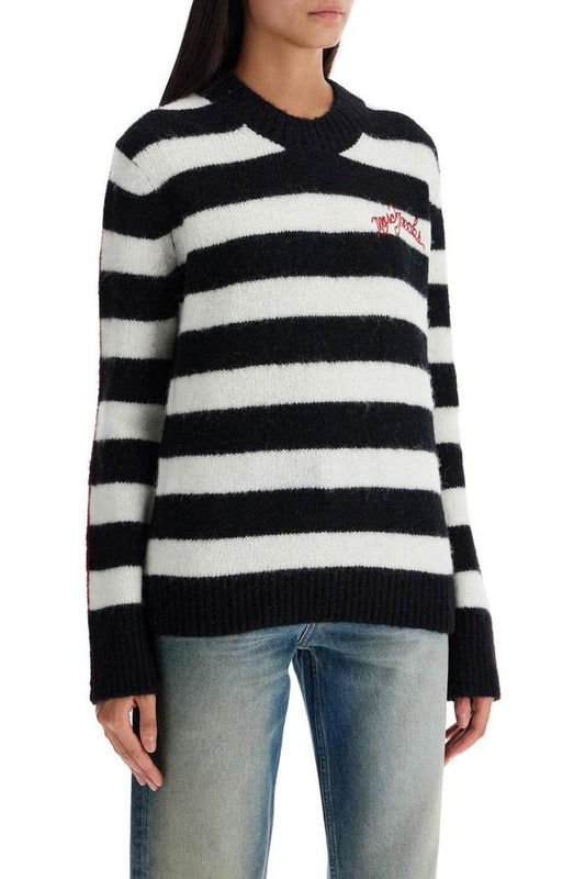 Women's Pullover The Striped Brushed Logo Sweater