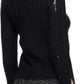 Black 'The Shrunken Cashmere Cable' Cardigan