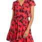 Womens Ruffled Short Fit & Flare Dress