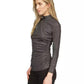 Women's Asymmetrical Ruched Long-Sleeve Top