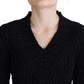 Dolce & Gabbana Elegant Black Wool Blend Sweater Dress