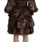 Dolce & Gabbana Silk Leopard Print & Red Roses Dress