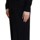 Dolce & Gabbana Elegant Sheath Wrap Dress with Long Sleeves