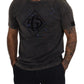 Dolce & Gabbana Elevated Grey Cotton Tee with Discolored DG Logo