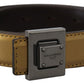 Dolce & Gabbana Gold Square Buckle Leather Belt