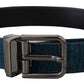 Dolce & Gabbana Elegant Blue Jacquard Designer Belt