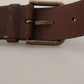 Dolce & Gabbana Elegant Brown Leather Belt with Metal Buckle