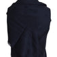 Dolce & Gabbana Elegant Silk-Wool Fringed Scarf in Dark Blue