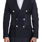 Dolce & Gabbana Elegant Navy Slim-Fit Double Breasted Blazer