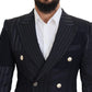 Dolce & Gabbana Navy Blue Double Breasted Slim Fit Blazer