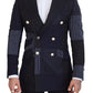 Dolce & Gabbana Elegant Navy Double Breasted Wool Blazer