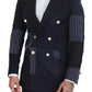 Dolce & Gabbana Elegant Navy Double Breasted Wool Blazer