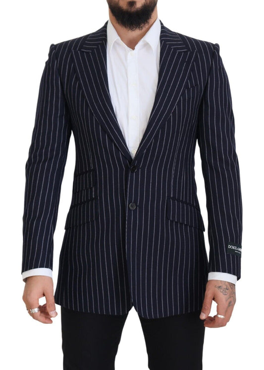 Dolce & Gabbana Elegant Navy Slim Fit Wool Blazer