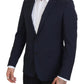 Dolce & Gabbana Elegant Dark Blue Slim Fit Wool Blazer