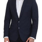 Dolce & Gabbana Elegant Dark Blue Slim Fit Wool Blazer