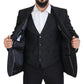 Dolce & Gabbana Elegant Black Martini Suit Jacket & Vest Ensemble