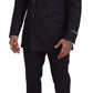 Dolce & Gabbana Elegant Black Striped Virgin Wool Suit