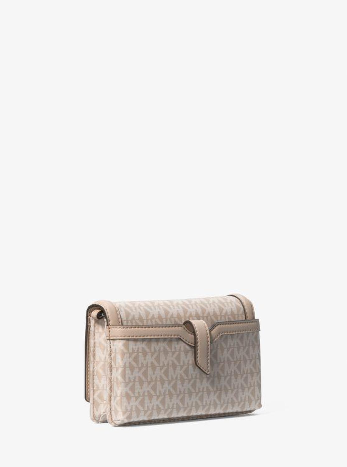 Jet Set Small Signature Logo Print Woven Smartphone Crossbody Bag