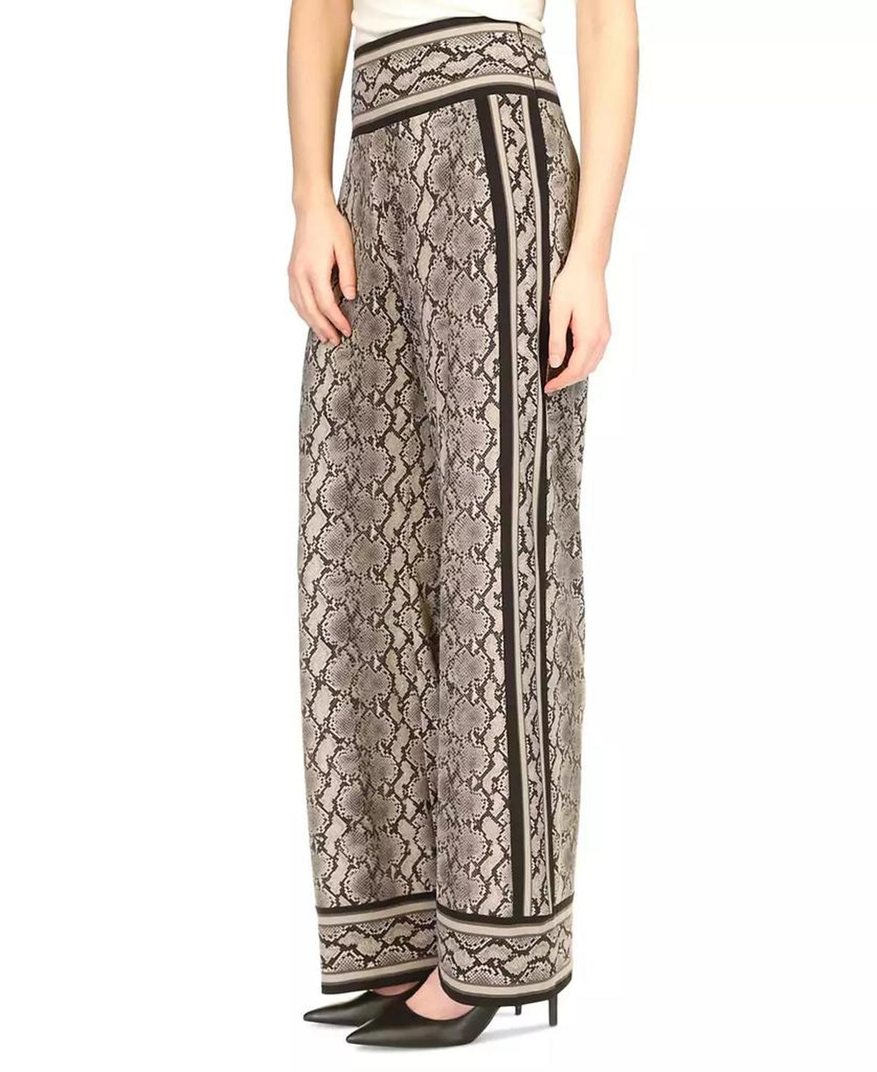 Women's Snake-Print Border-Print Pants