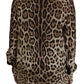 Dolce & Gabbana Elegant Silk Leopard Print Collared Top