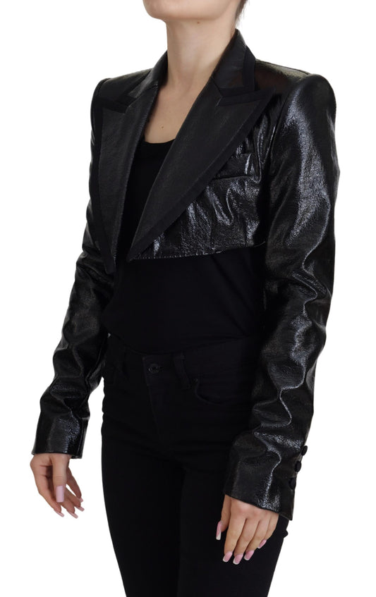 Dolce & Gabbana Elegant Cropped Black Designer Jacket