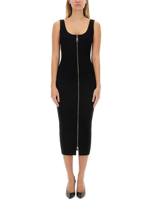 Michael Michael Kors Ribbed Stretch Knit Zip Dress