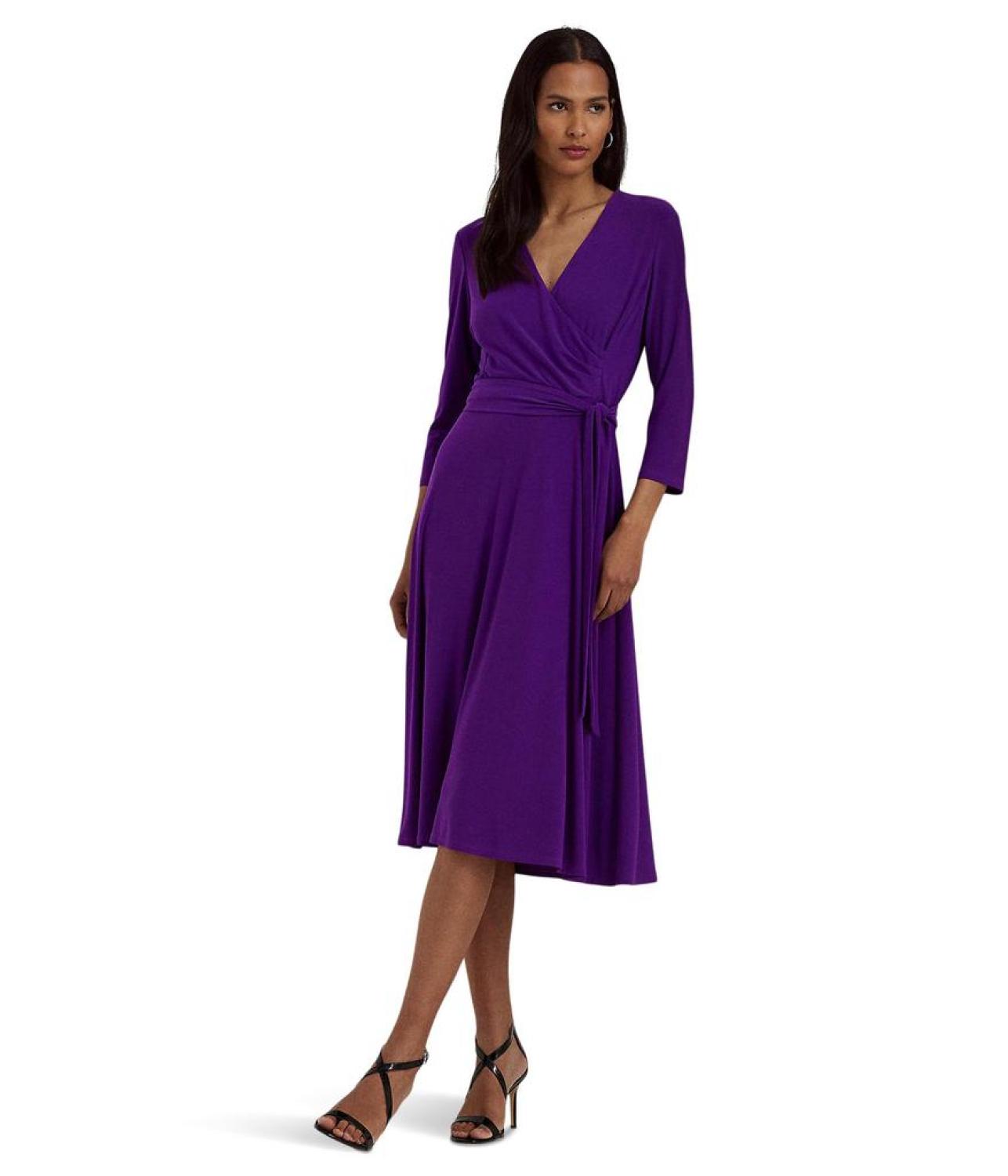 Surplice Jersey Dress