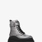 Colby Crackled Metallic Leather Combat Boot